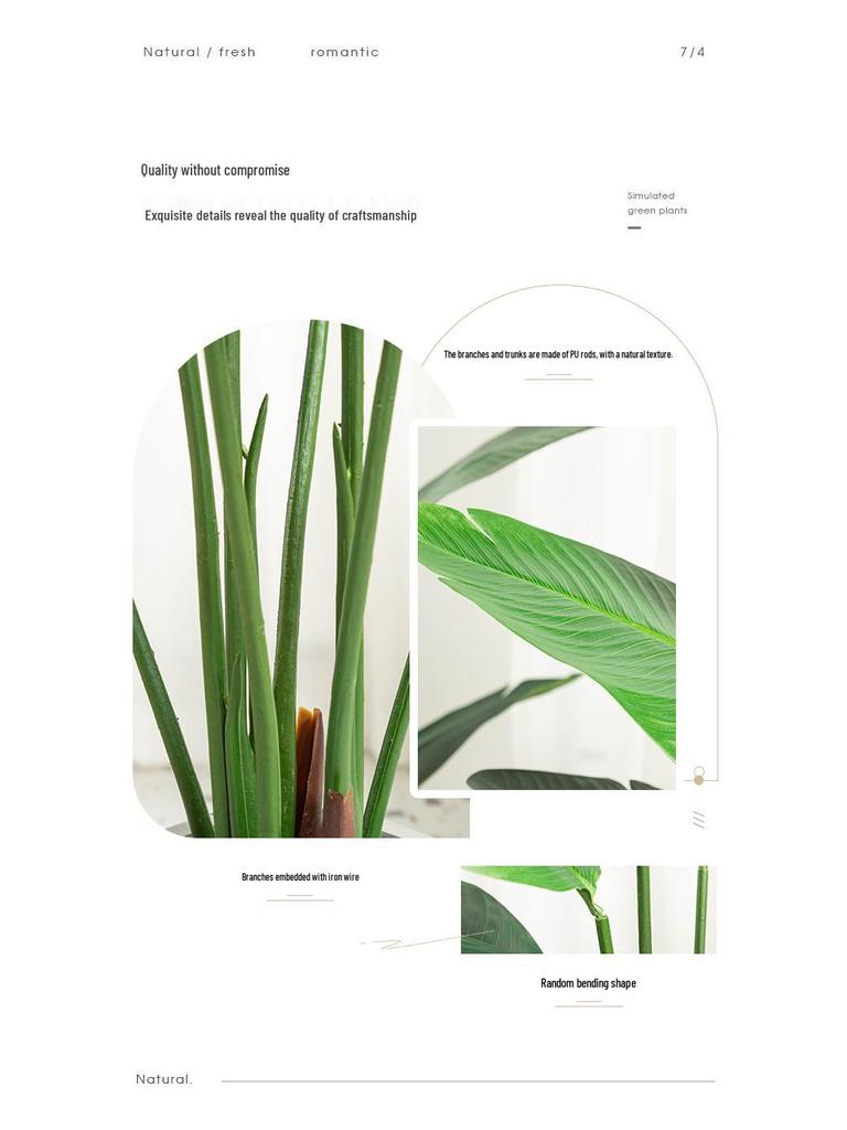 Растение искусственное в горшке Птица Рая в скандинавском стиле, Декор для дома, Пальма путешественника, Бонсай