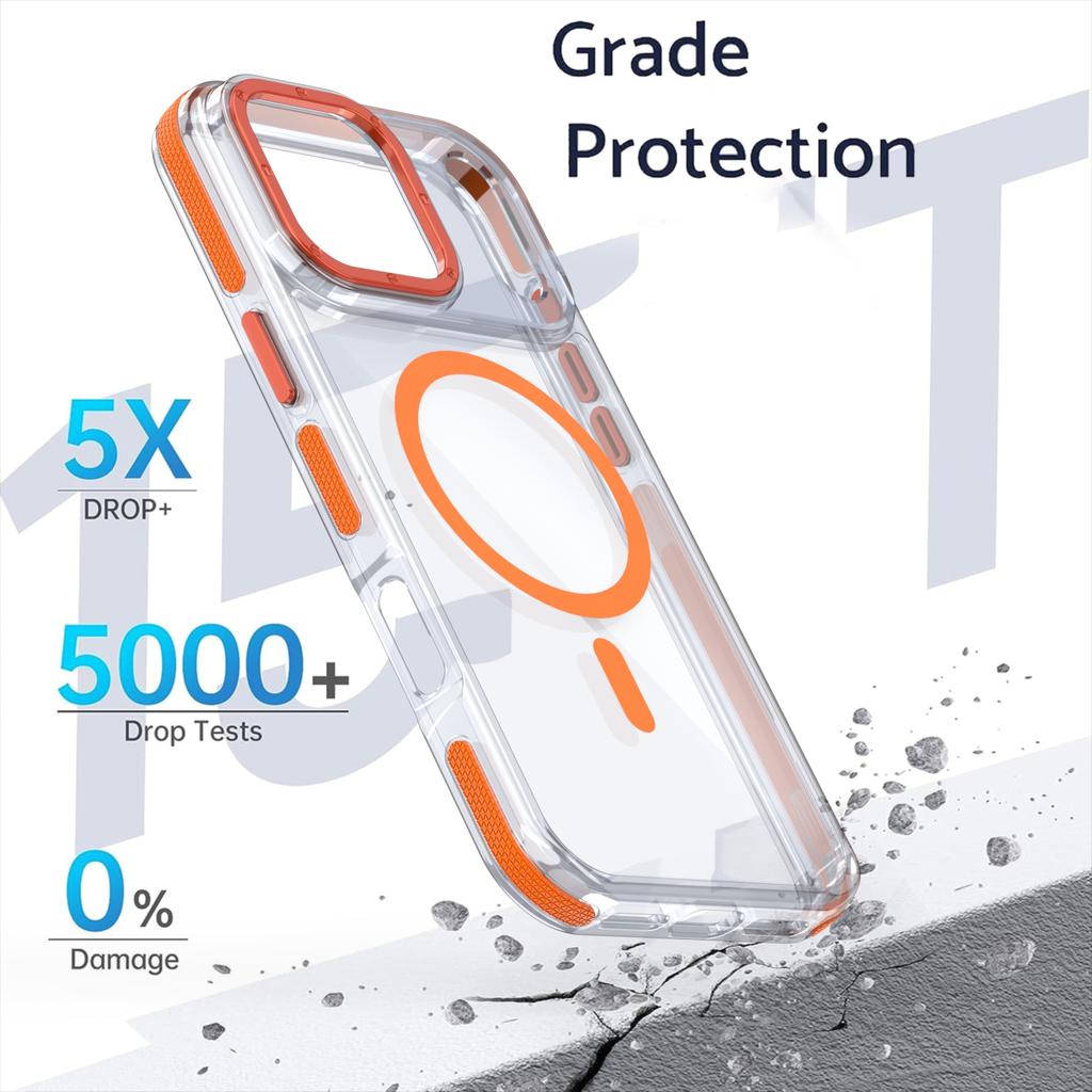 Luxury Shockproof Magsafe Wireless Charge Clear Case For iPhone 17 Pro Max 16 15 14  Plus 13 12 Pro Max 17Air 16e Magnetic Cover
