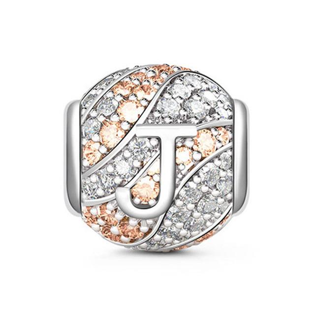 Круглые бусины из стерлингового серебра 925 пробы с буквами алфавита, подходят оригинальные модные браслеты «сделай сам» для женщин, подарочные ювелирные изделия