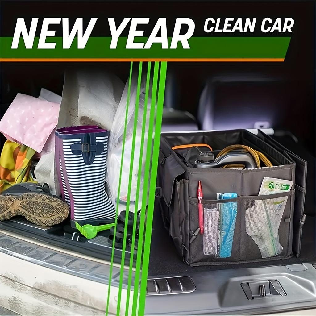 1 ящик для хранения в багажнике автомобиля с просторным внутренним пространством для легкой установки и складным местом для хранения автомобильных аксессуаров