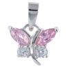 [R4803] - Silver Pendant 'Papillons De Charme' Silver Pink (rhodium) - 12x9mm