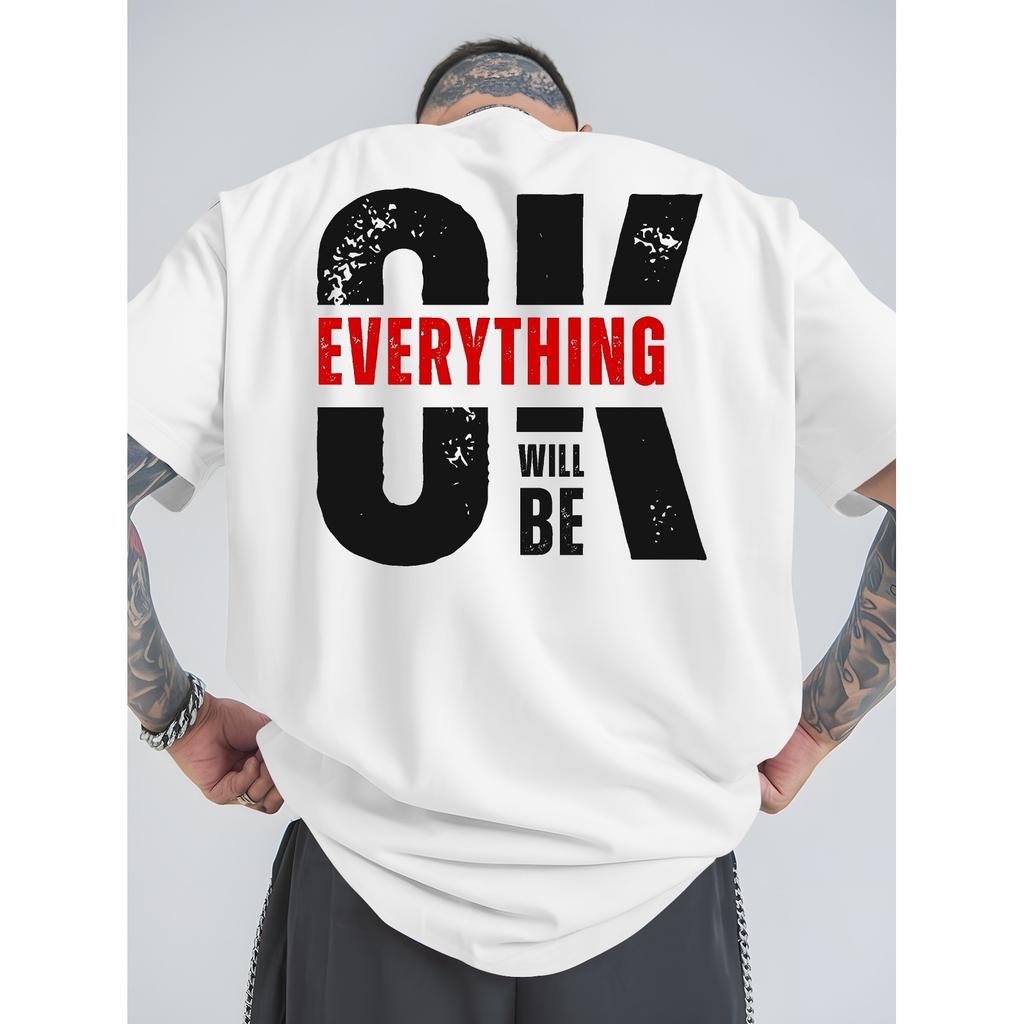 WILL BE OK EVERYTHING Summer Outdoor Sports And Casual Large-Size Short-Sleeved T-Shirts Men'S