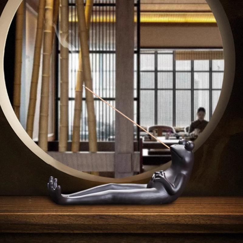 Керамическая подставка для благовоний в виде лягушки, поджигатель, пеплоуловитель, подставка для благовоний для ароматерапии и йоги, украшение в виде лягушки