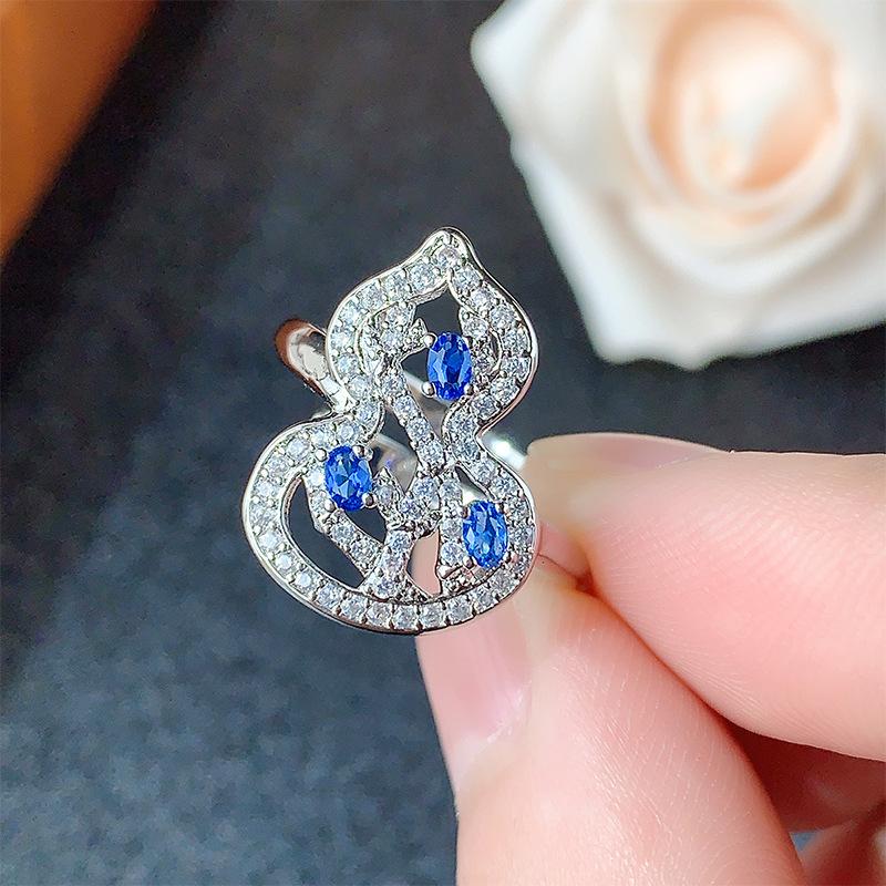 Комплект украшений ключица цепочка тыква серебряные серьги иглы 925 пробы кольцо инкрустированное темперамент ретро женский стиль