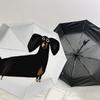 1pc Black Dachshund with Big Eyes Umbrella with Plastic Handle,Suitable for All Seasons Home Travel Outdoor UmbrellaDD1449