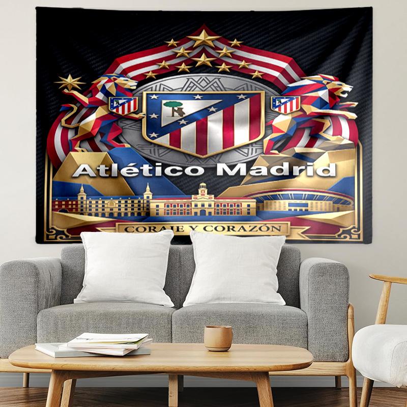 Atletico de Madrid Print Tapestry, Lightweight Wall Hanging, for Bedroom, Dorm, Living Room, Home Art Decor, Birthday Christmas Gift for Friends