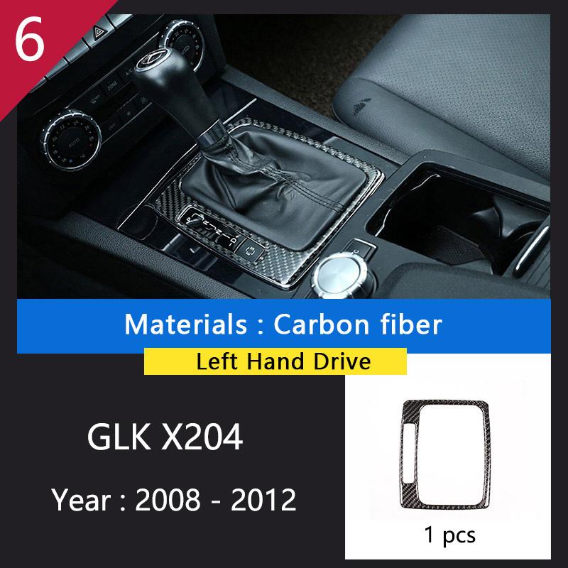 Углеродное волокно для Mercedes Benz GLK X204, внутренняя панель переключения передач, AC CD, панель, дверной подлокотник, отделка, наклейка на автомобиль