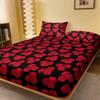 1 Simple Modern Plant Flower Printed Matte Fitted Sheet, Bedroom Printed Bed Cover, Bedding (Excluding Pillowcases)