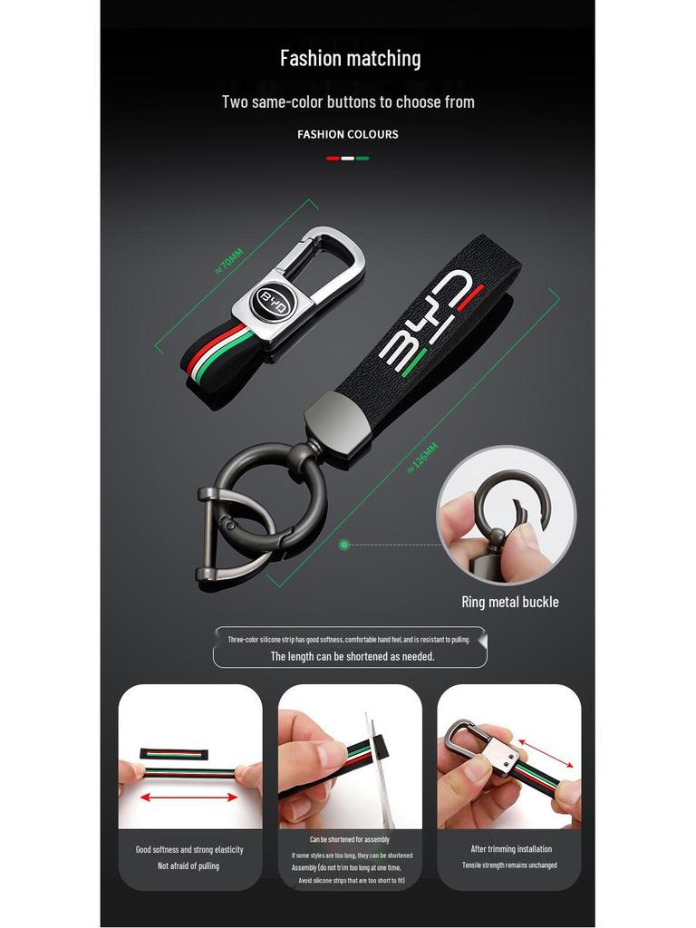 BYD Car Key Cover for F3, FO, E6, M6, G3, L3, Tang, S6, and S7 - Metal Shell Case and Buckle