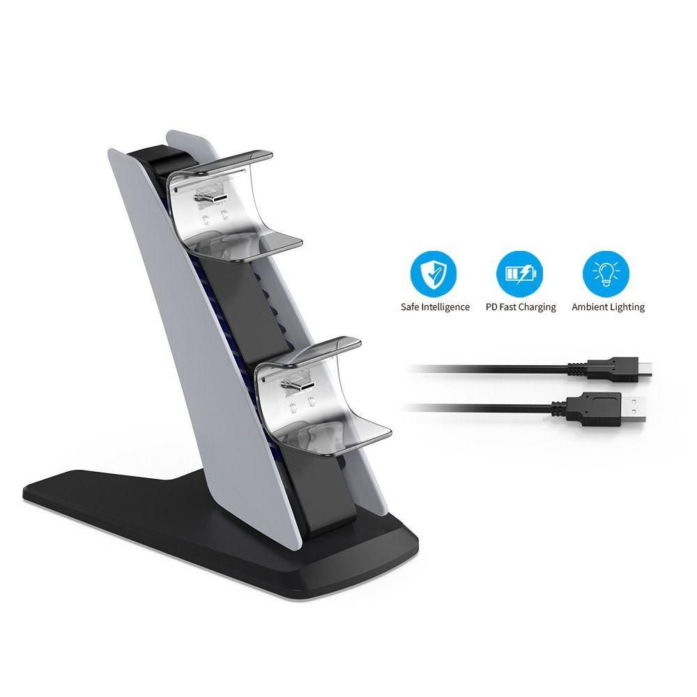 Беспроводная зарядная база для джойстиков Type-C, подставка для двух контроллеров для Sony Playstation 5