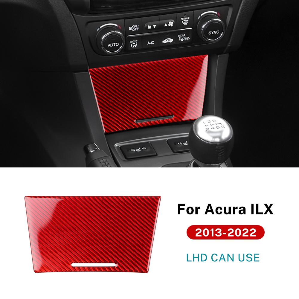 Real Soft Carbon Fiber Sticker for Acura ILX 2013 2014 2015 2016 2017 2018 2019 2020 2021 2022 LHD Car Center Storage Box Trim