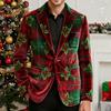 Men's Printing Corduroy Warm Pocket Suit Jacket Cardigan Men's Casual Suit