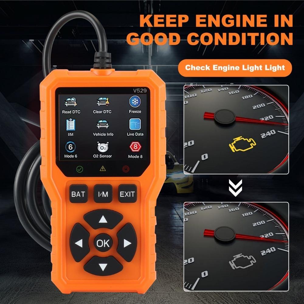 Improved Version of Obd2 Scanner Diagnostic Tool, with All Functions of Automatic Engine Fault Code Reader V529