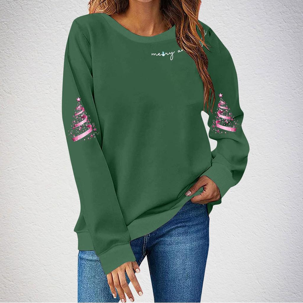 Ladies' Loose Comfortable Casual Fashionable Christmas Printed Hooded Sweatshirt