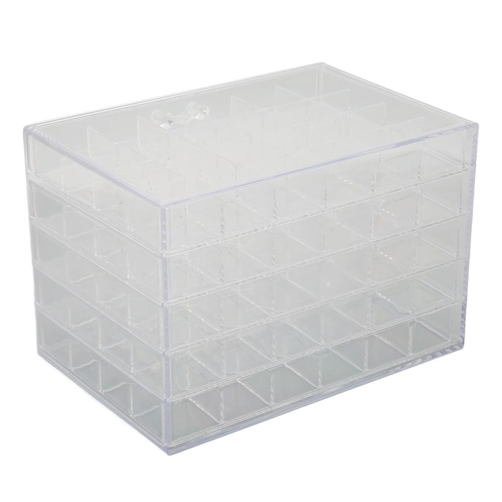 120 Grids Clear Storage Box 5 Layers Detachable Drawers Jewelry Container Case for Earring