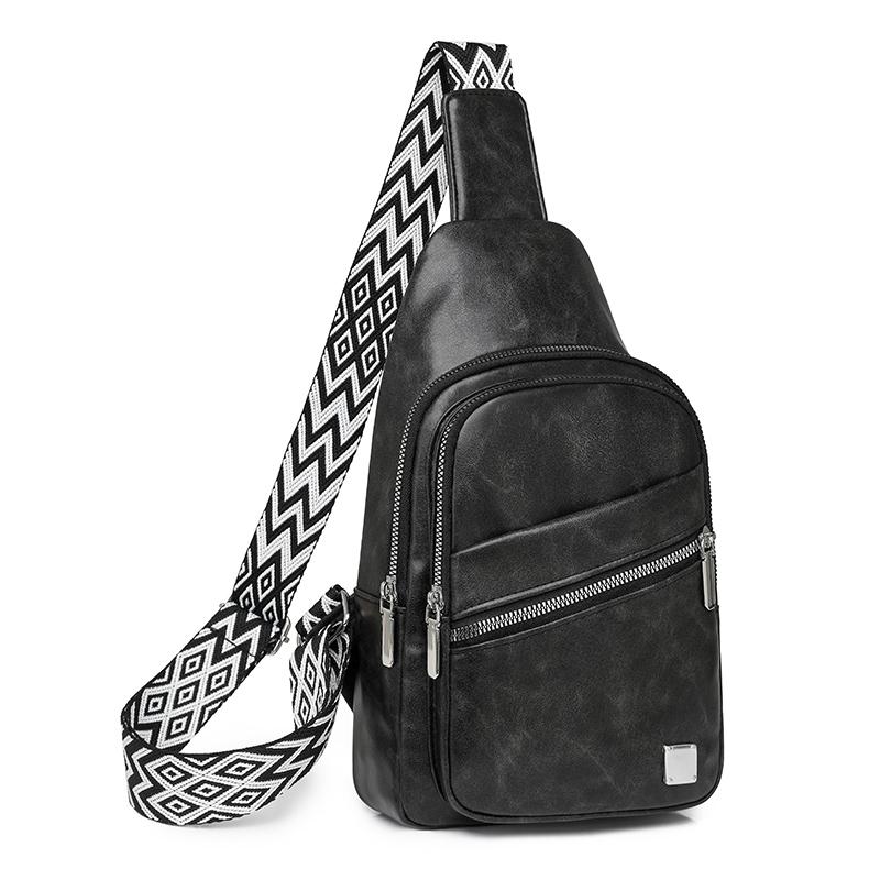 Винтажная женская нагрудная сумка большой вместимости из ПУ, сумка-кроссбоди