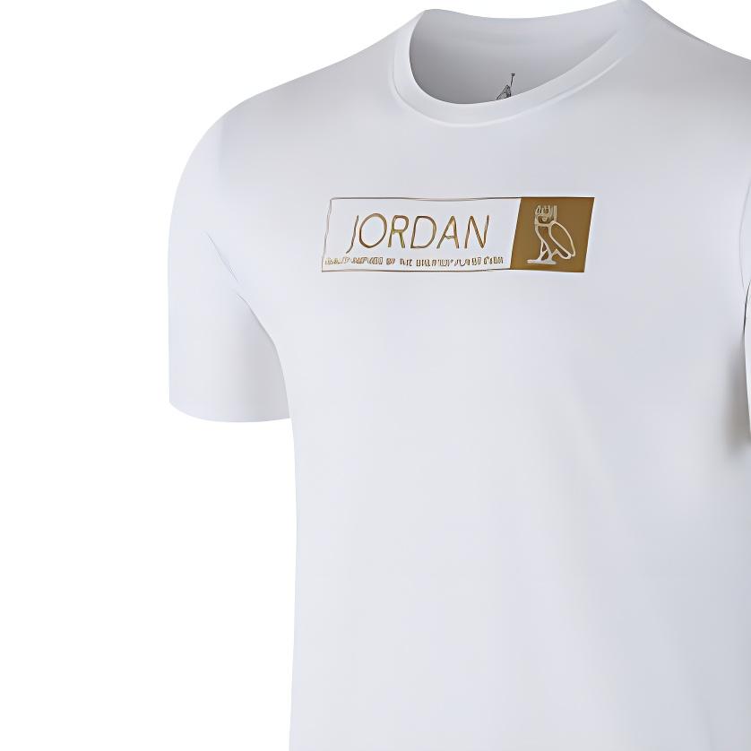 Jordan Футболка с коротким рукавом и логотипом, мужские топы, белая 872835-100
