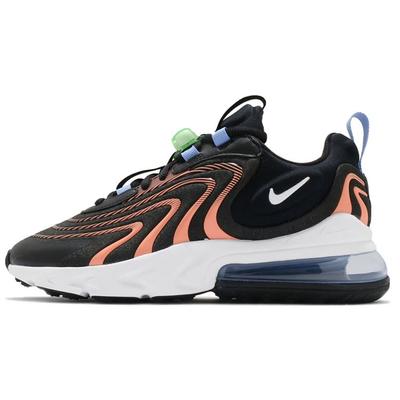 Air Max 270 React ENG Черно-оранжевые женские кроссовки White Vapor-Green CW8605-001
