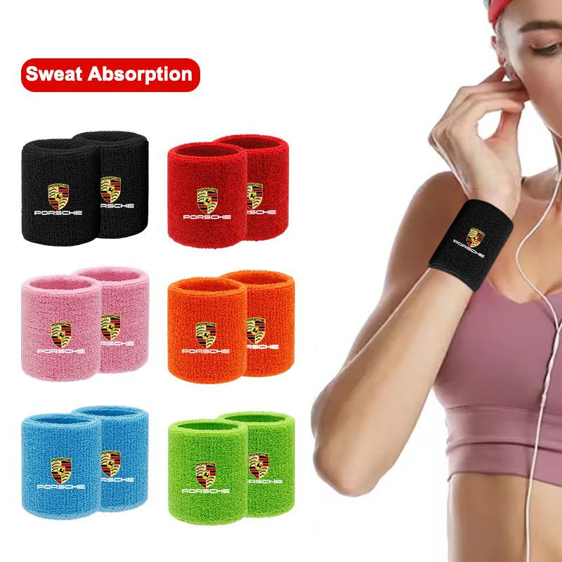 Браслет с логотипом автомобиля Спортивные браслеты на запястье Мужские Женские Впитывающий браслет для Porsche Panamera Cayenne Taycan 911 718 Macan