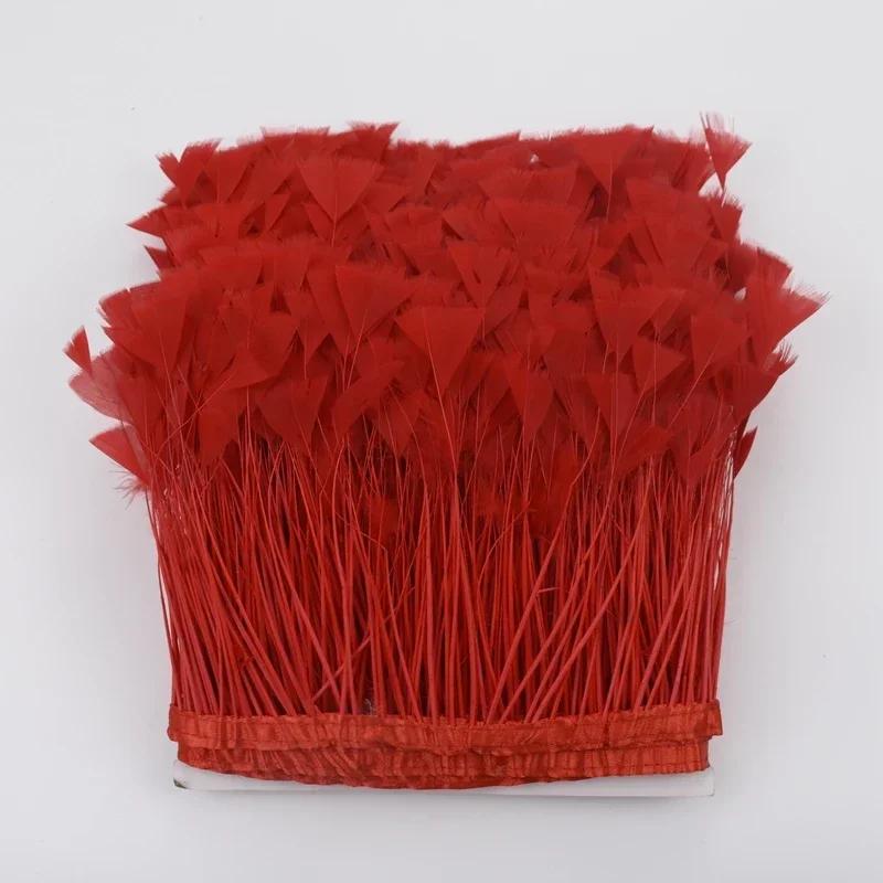 2Meters Colored Turkey Feathers On Tape Tassel Fringe Trim Decoration White Black Ribbon Sewing Dress Flecos Handicrafts Decor