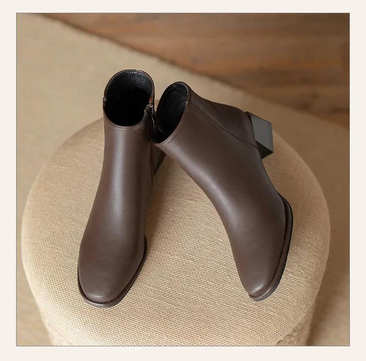 Женские ботильоны в британском стиле, новые остроносые ботинки «Челси», низкий каблук, нескользящая молния, рабочая обувь для улицы, Botas Mujer