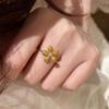 Изысканные блестящие кольца-цветы с цирконами для женщин и девочек, милые, с кристаллами, регулируемые, кольца-шнурки, свадебные украшения, подарки