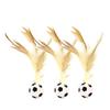 1 Pc/3 Pcs Interactive Feather Ball Toy Mini Bouncy Basketball Soccer Baseball with Feather Pet Training Catcher Toy for Indoor Cats
