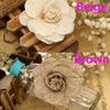 Fashion Home Decor Rose Heads Jute Burlap Natural Hessian Handmade Flowers Retro Wedding Decoration