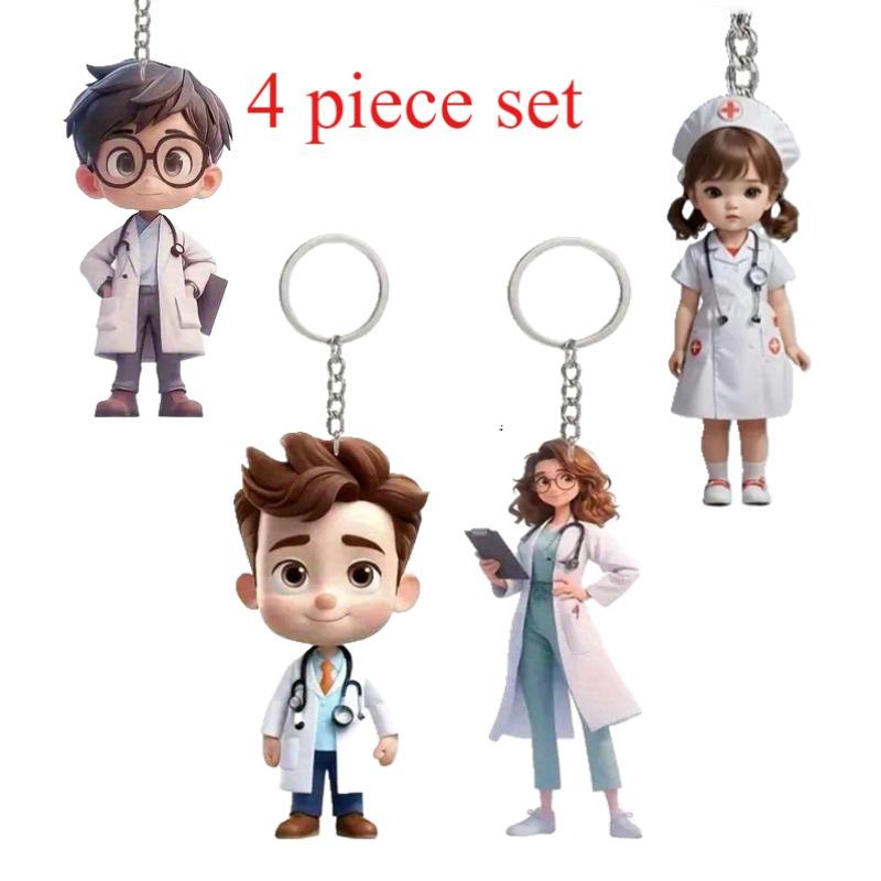 Новый акриловый плоский доктор автомобильный брелок для ключей с изображением его и ее истории, мобильный телефон, рюкзак, кулон