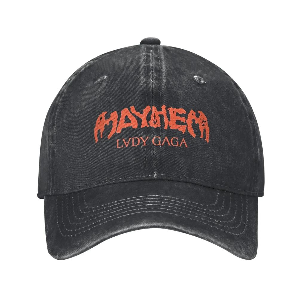 Washed Baseball Cap Lady Gaga Mayhem Album 2025 Summer Hip Hop Hats For Men Adult y2k Funny Outdoor Gym Sun Snapback Cap