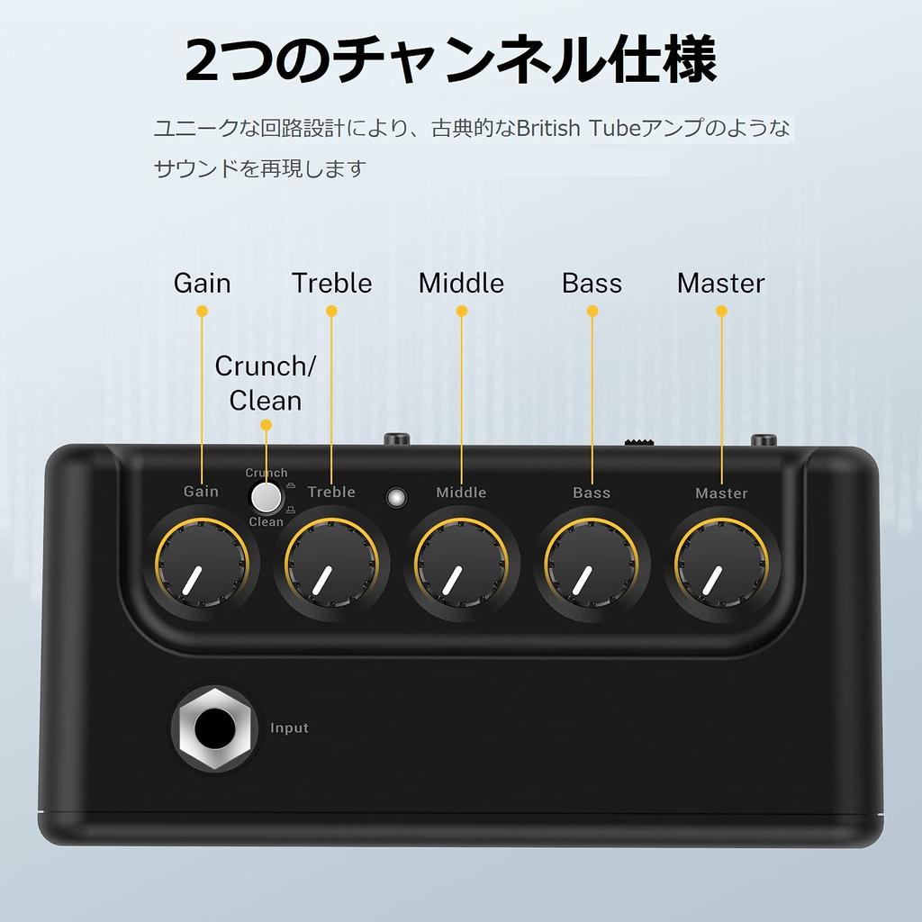 Donner Mini Гитарный усилитель 5 Вт перезаряжаемый с 3-полосным эквалайзером настольный компактный легкий домашний репетиционный ретро британский тон DA-10