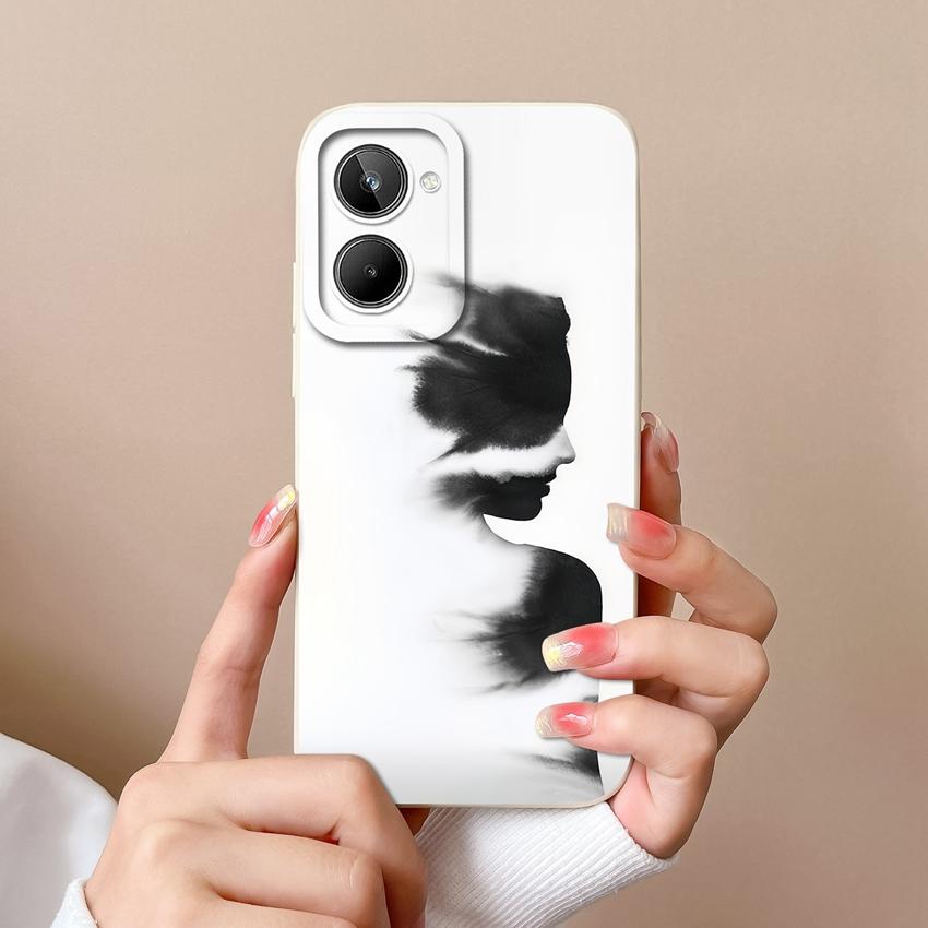 Для Oppo Realme 10 12 12X 11 11X C12 C15 C21 C21Y C31 Чехол для телефона Модный изящный узор с цветами Высококачественный противоскользящий чехол Для Oppo Силиконовый чехол