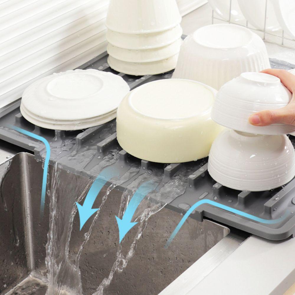 Non-slip Silicone Dish Drying Mat Slope Diversion Design Pot Holder  Glassware