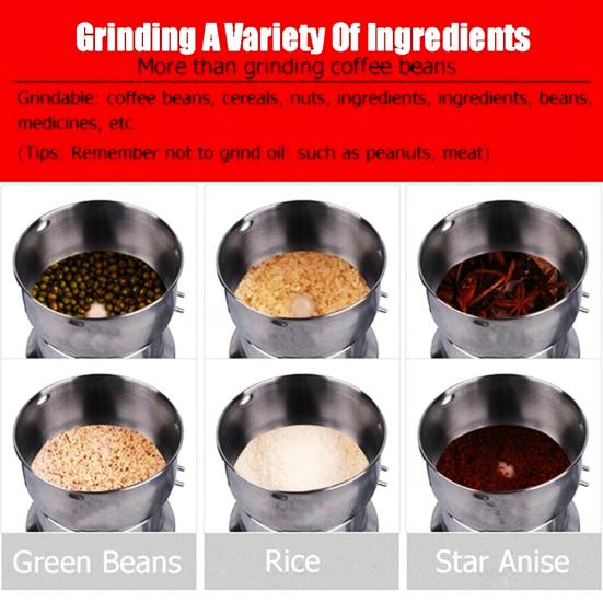 110/240 В электрическая кофемолка для трав, специй, кофемолка для зерен, кухонная мельница