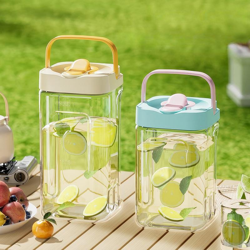 2.5/3.5L Cold Water Kettle With Faucet Portable Plastic Drink Dispenser Refrigerator Fruit Tea Bucket Liquid Beverage Container