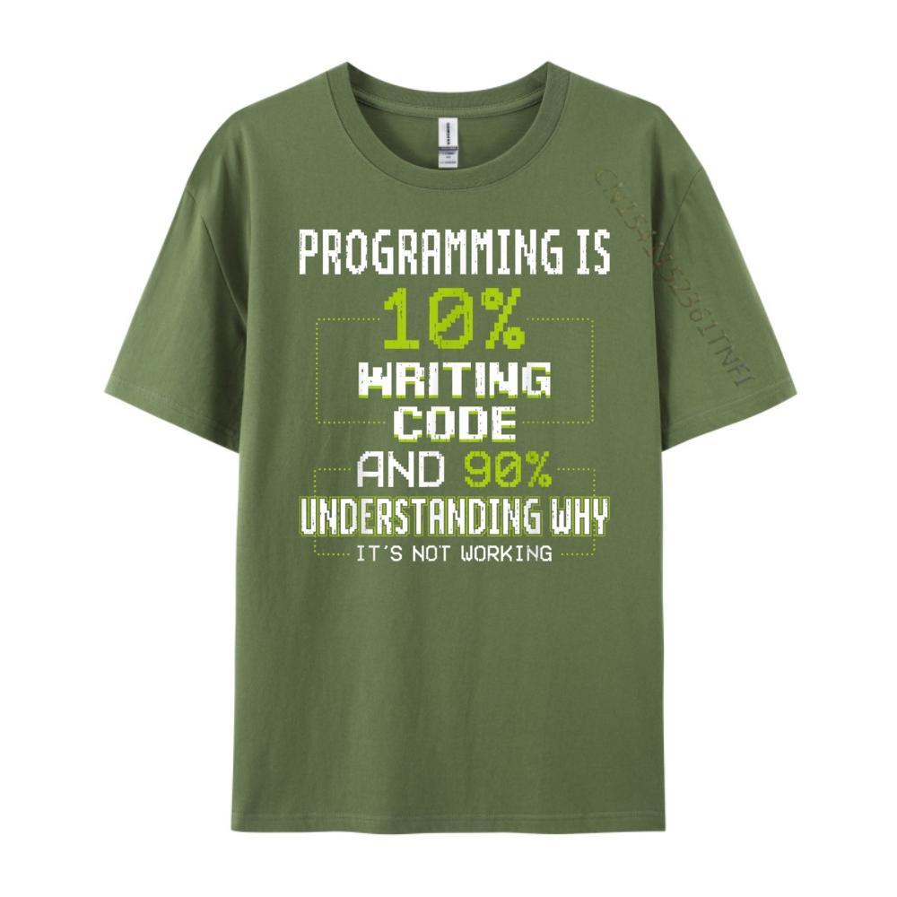 Programming Computer Geek Nerd Humor Saying Programmer White Graphic Tee Man White T Shirt Unisex Funny