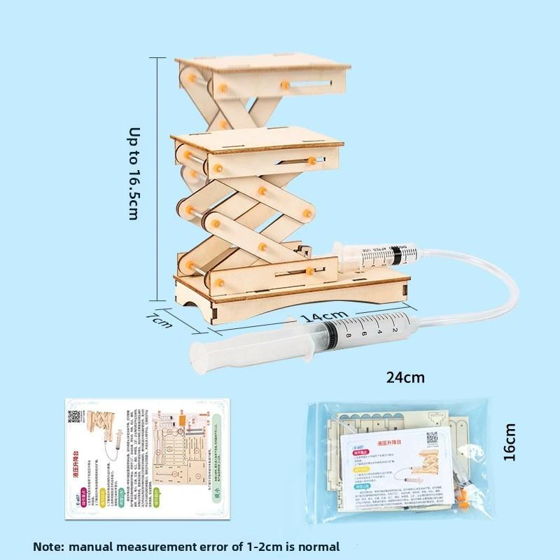 Деревянный гидравлический подъемник для детей, научный DIY-набор с обучающей физической игрушкой для детей