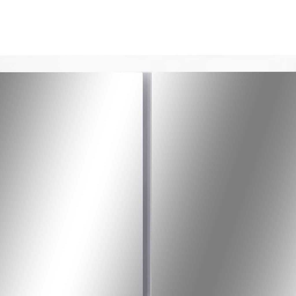 LED Bathroom Mirror Cabinet White 80 x 15 x 60 cm MDF