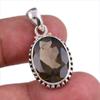 Natural Smoky Quartz Gemstone Handmade 925 Solid Silver Gift Pendant 1.25" A3t81