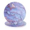 Set of 2 Absorbent Round Coasters with Purple Marble Gilding Pattern, Cork Backing, Non-Slip, for Home and Office Use, 4" Diameter