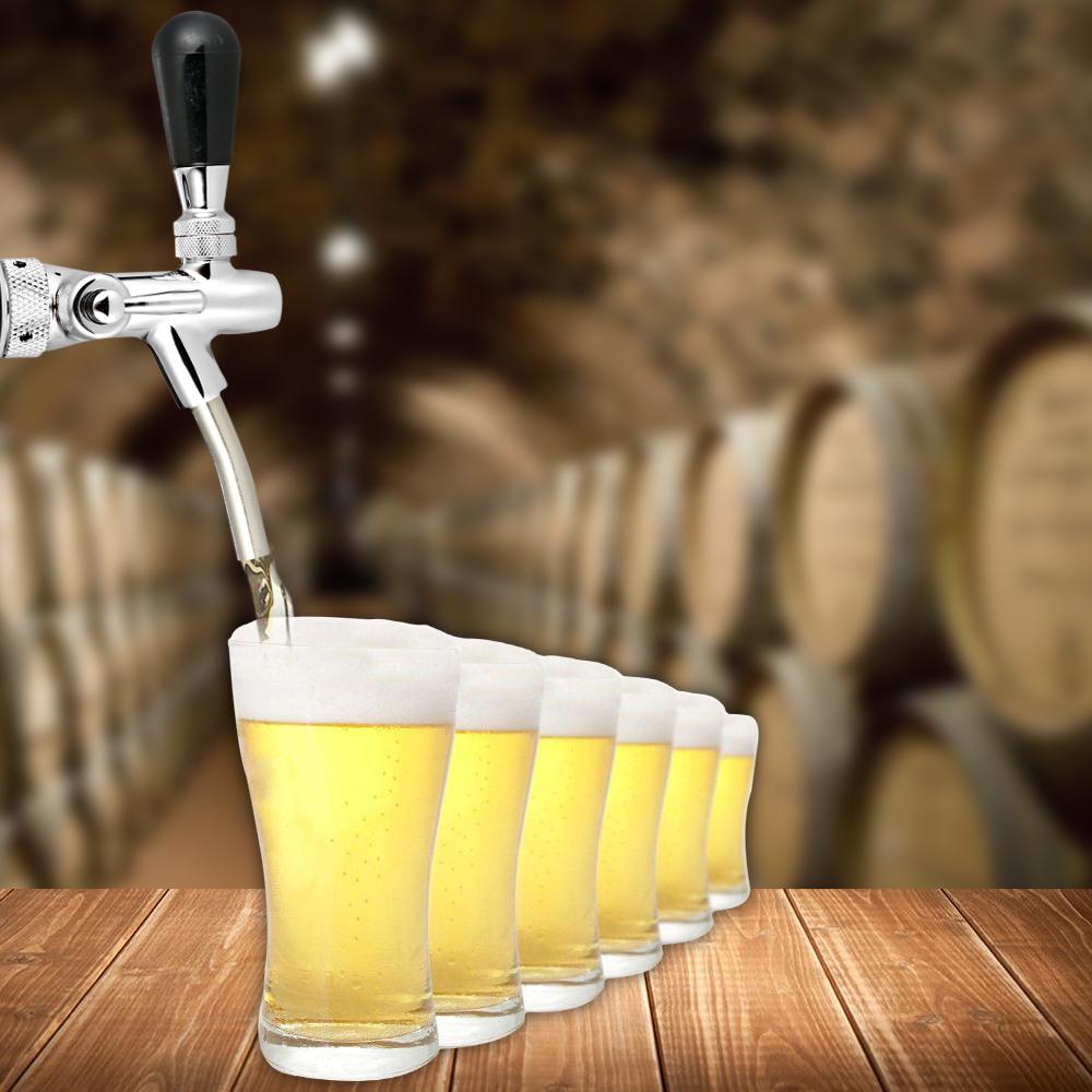 Adjustable Control Chrome Draft Beer-faucet Tap /8 Shank Long Stem Home Brew Keg Tap Beer Faucet Home Brew Tool Accessory