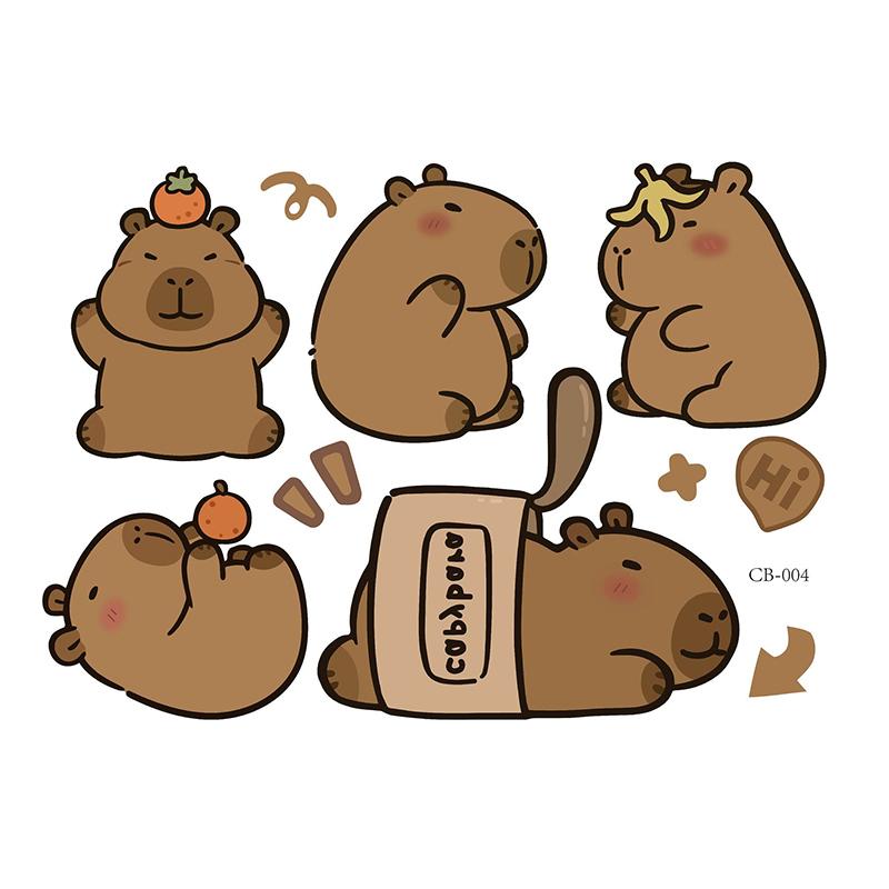 Милые наклейки на автомобиль Capybara, водонепроницаемые наклейки на окна грузовиков, светоотражающие декоративные наклейки на электромобили