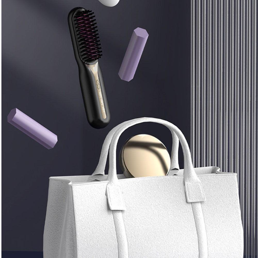 Перезаряжаемый электрический горячий гребень, выпрямитель для волос, не допускающий ожогов, щетка для выпрямления волос, девочка