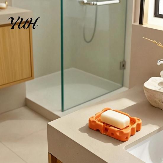 Waterproof Soap Case Cheese Shaped Box, 3D Printed Draining Holder, Creative Drainer Box Tray for Family Hotel Bathroom Sink Stable
