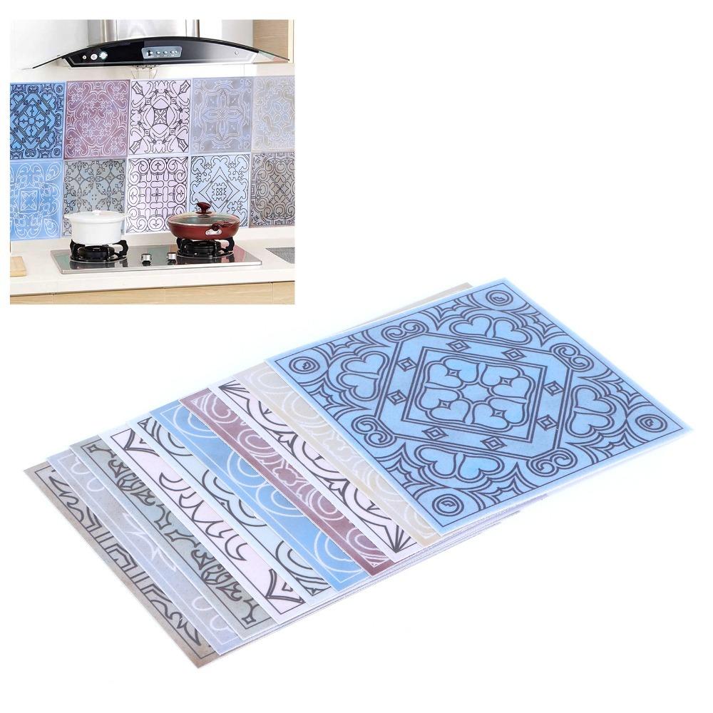 15x15cm Ceramic Tile Stickers Oil Proof Peel and Stick Tile Home Decoration