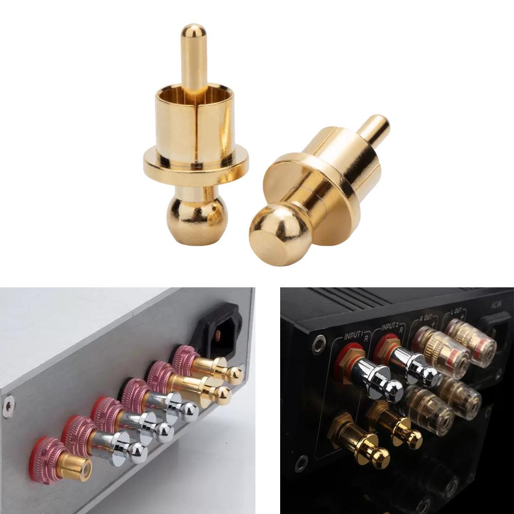 Gold/Rhodium Plated RCA Dust Caps RCA Male Plug Protector Anti Interference Dust Cover for HiFi Audio Amplifier Speaker Subwoofer DAC Audio Equipment