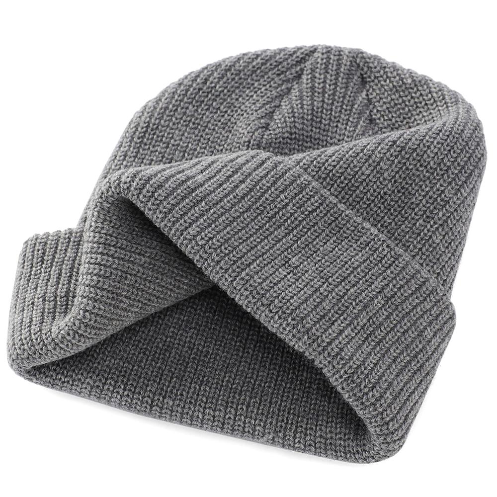 Plain grey color acrylic wool knitted men & women outdoor wear beanie caps in stock ready to ship price beanie caps