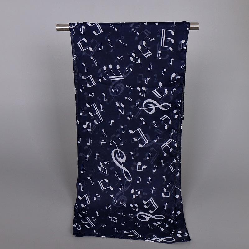 Женский шарф Музыкальный символ Шифоновый шарф
