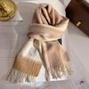 100% Pure Wool Winter Scarf for Women Long Warm Cashmere Scarves Hijab Lady Plaid Shawl Wrap Female Pashmina Bandana Headscarves