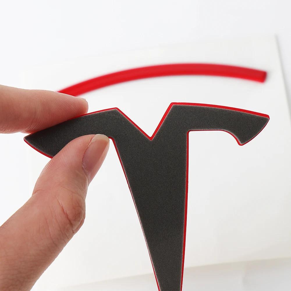 Автомобильная наклейка Tesla Логотип на переднюю часть автомобиля Tesla Логотип на задний багажник Наклейка для Model 3 Mode Y металлический логотип замена передних и задних логотипов